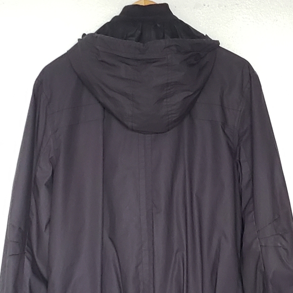 Heritage 1981 Bomber Jacket Size M Navy Blue Full Zip Hooded Zipper Pockets - Picture 4 of 7